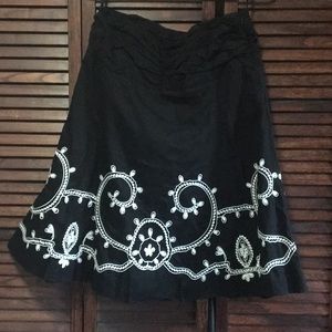 Carole Little Black and White A-Line Skirt